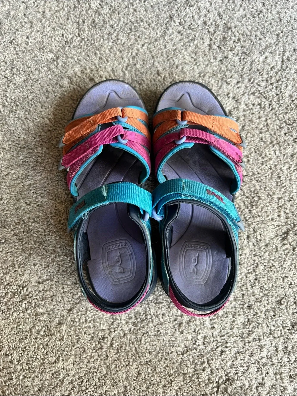 Teva Tirra Blue Rose Multi Girls 1 Sandals Water Shoes Beach Hiking Rainbow Kids